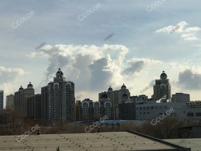 北京 居住小区 仿罗马建筑 云 天空