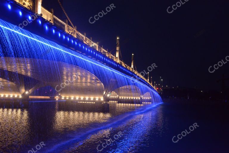 场景类：北京城市副中心夜景，运河大桥灯光秀