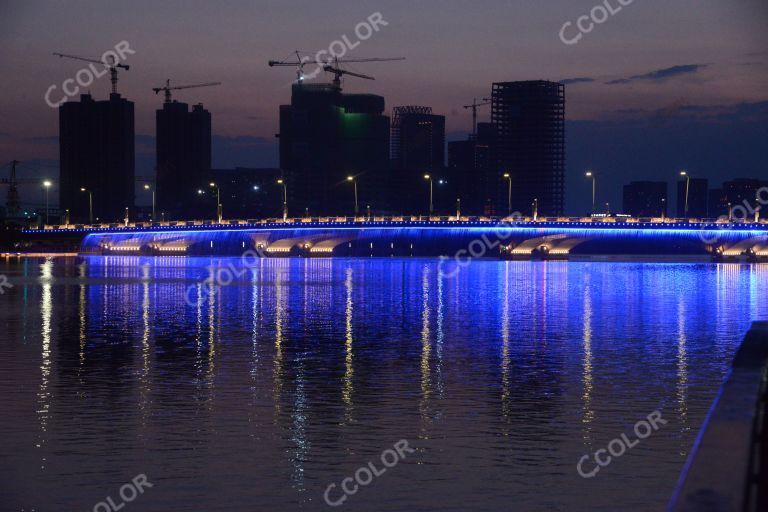 场景类：北京城市副中心夜景，运河大桥灯光秀