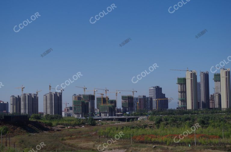 山西省晋中市榆次区新城区施工建设场景