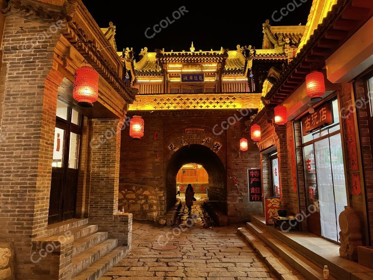 蔚县古堡城门夜景