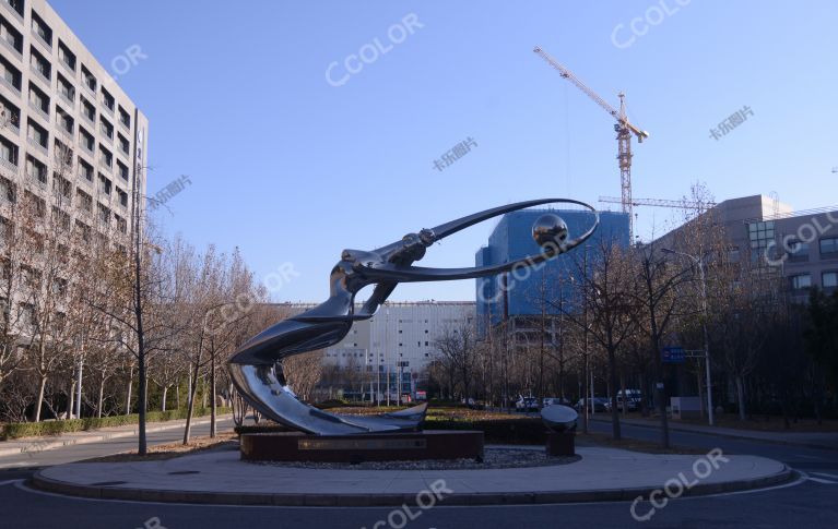 城市雕塑：探月工程雕塑“嫦娥奔月”，中国科学院奥运村科技园