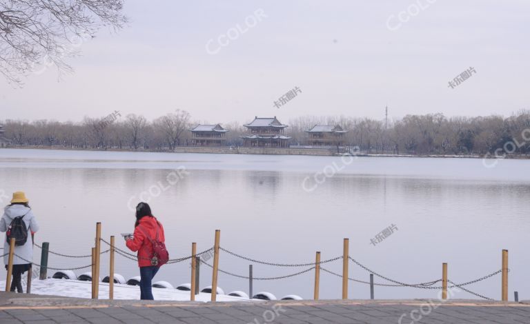 风光类：颐和园的冬季，昆明湖西堤